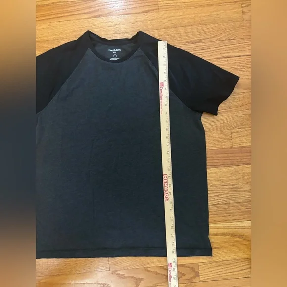 Goodfellow & Co Tshirt Men’s Large Black Gray Standard Tee Raglan Casualwear Top - Picture 5 of 5
